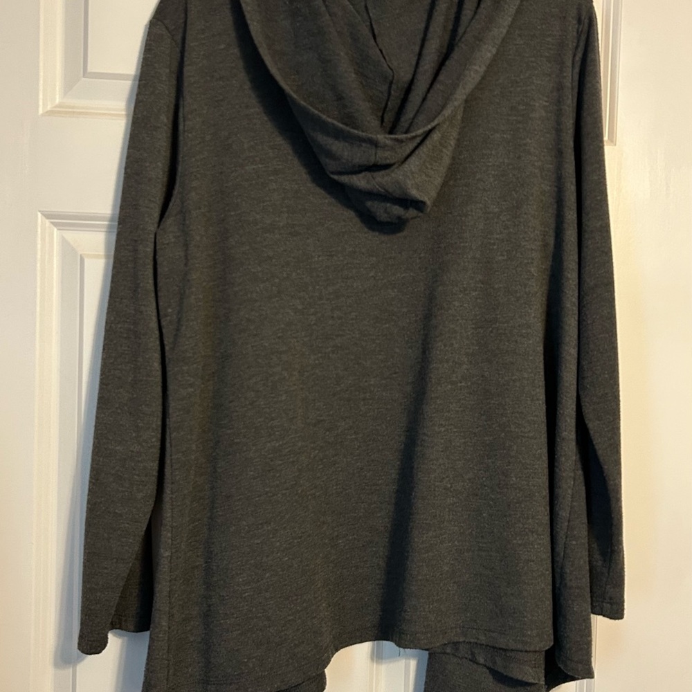 Bobeau Charcoal Hooded Open Cardigan - Picture 4 of 4